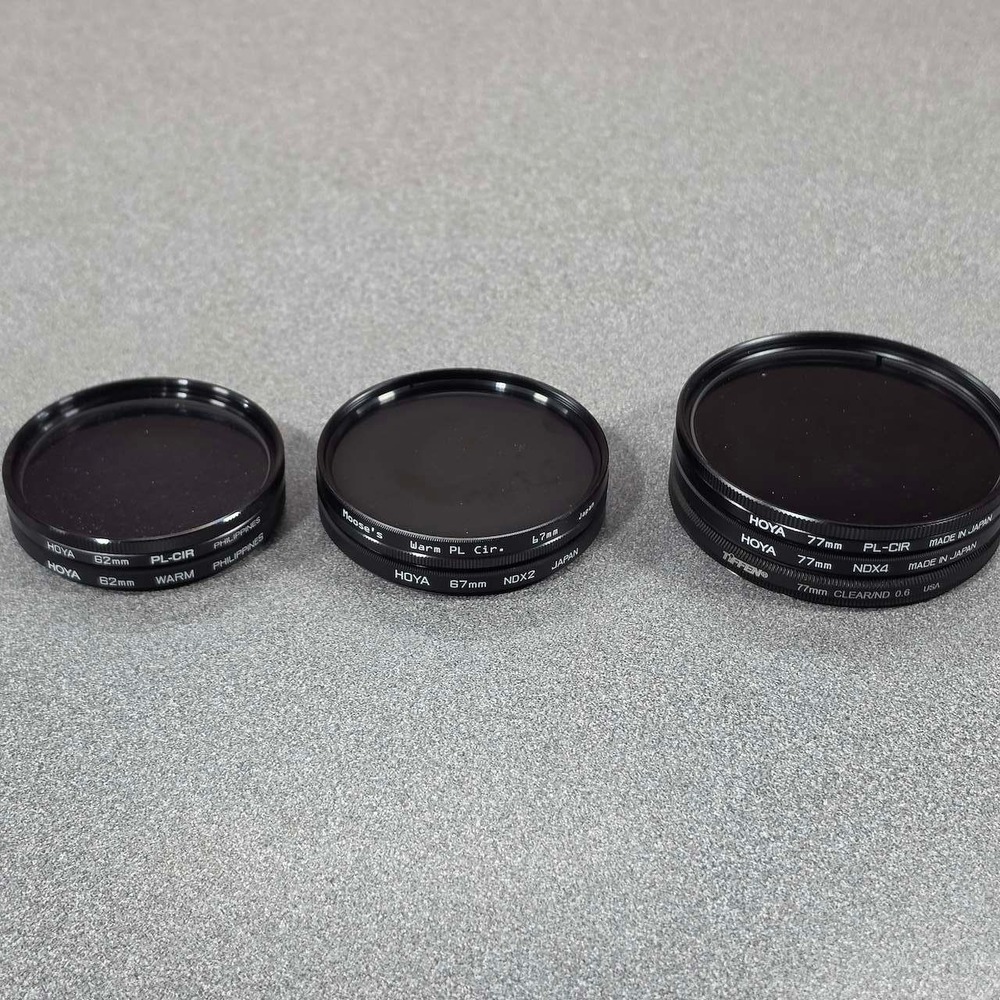 Hoya Tiffen Camera ND Filter Lot 77mm 67mm 62mm ND PL-CIR Excellent Mixed Set